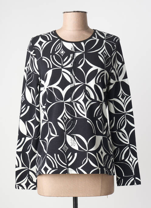 Top tissage jersey manches longues noir BARBARA LEBEK femme