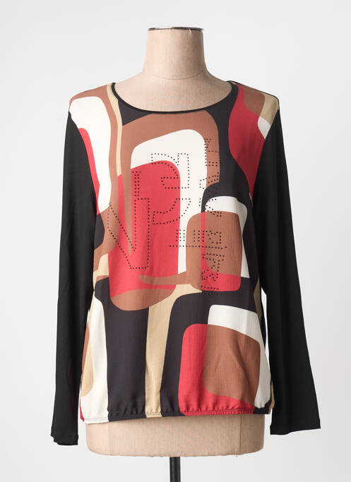 Top imprimé fantaisie manches longues noir BARBARA LEBEK femme