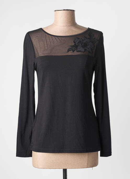 Top tissage jersey manches longues noir JANIRA femme