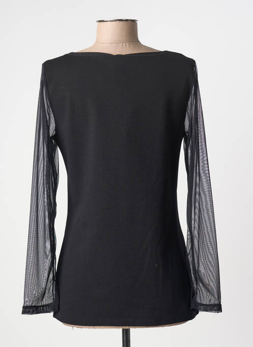 Top tissage jersey manches longues noir JANIRA femme