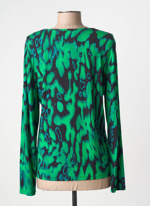 Top tissage jersey manches longues vert BARBARA LEBEK femme