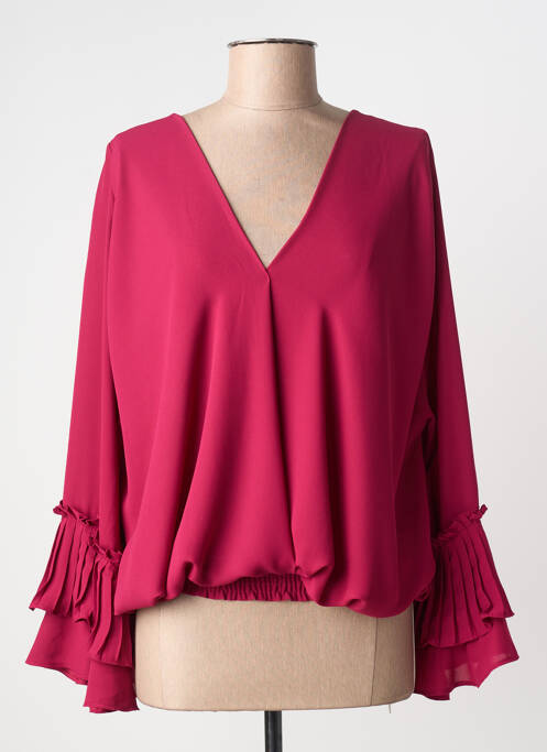 Top coupe fluide manches longues violet BRIEFLY femme