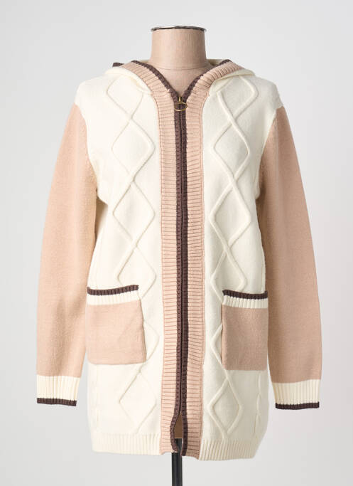 Veste casual col rond beige TRIPODE femme