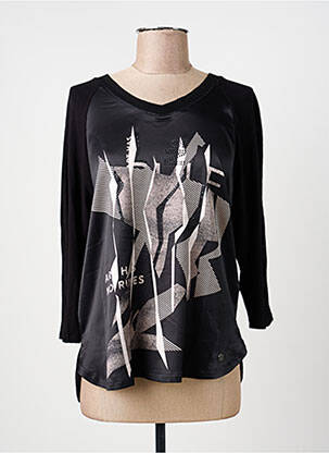 T-shirt manches 3/4 manches 3/4 noir BARBARA LEBEK femme
