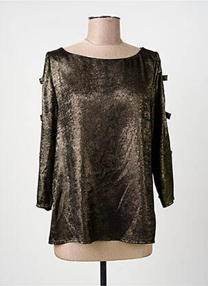Top col rond manches longues noir HALOGENE femme