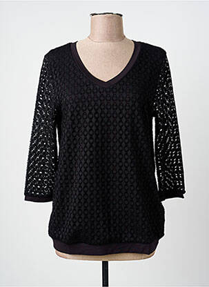 T-shirt manches 3/4 manches 3/4 noir BARBARA LEBEK femme