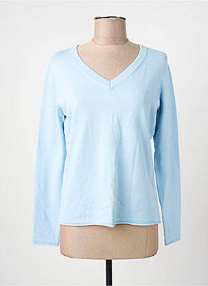 Pull coupe cintrée manches longues bleu TRIPODE femme