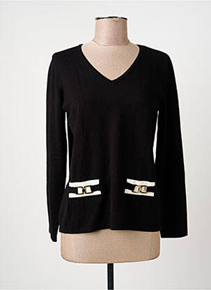 Pull coupe cintrée manches longues noir TRIPODE femme