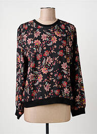 Pull col rond manches longues noir GRIFFON femme