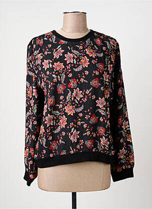 Pull col rond manches longues noir GRIFFON femme