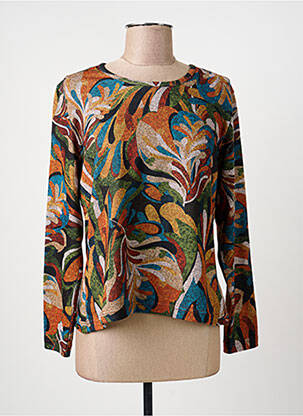 Pull coupe droite manches longues orange GRIFFON femme