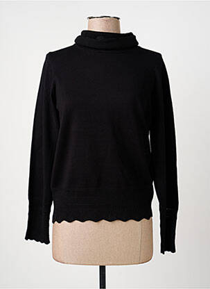 Pull col roulé manches longues manches longues noir MICHA femme