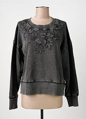 Sweat-shirt manches longues manches longues gris MD'M femme