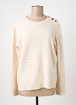 Pull coupe droite manches longues beige MD'M femme
