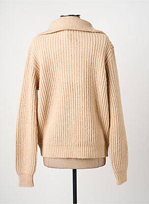 Pull coupe droite manches longues beige ÉTYMOLOGIE femme