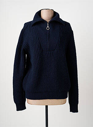 Pull coupe droite manches longues bleu ÉTYMOLOGIE femme