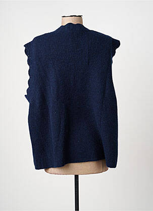 Pull coupe droite manches courtes bleu C'EST BEAU LA VIE femme