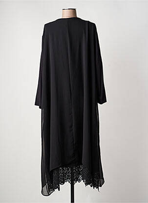 Robe mi-longue coupe fluide manches longues noir CISO femme