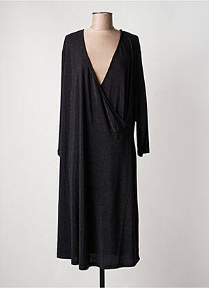 Robe mi-longue manches longues manches longues noir CISO femme