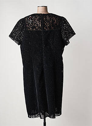 Robe mi-longue fermeture zippée au dos manches courtes noir CHRISTINE LAURE femme