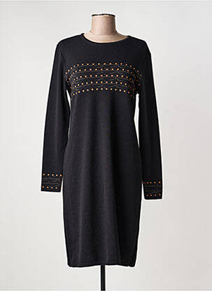 Robe mi-longue manches longues manches longues noir TELMAIL femme
