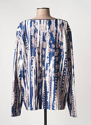 Pull coupe droite manches longues bleu CHRISTINE LAURE femme