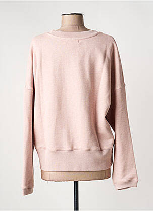 Sweat-shirt sérigraphie floquée manches longues rose MD'M femme
