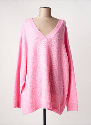 Pull coupe droite manches longues rose CISO femme