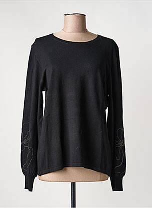 Pull col rond manches longues noir TRIPODE femme