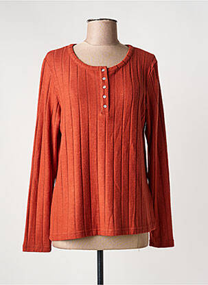 Pull coupe cintrée manches longues orange ÉTYMOLOGIE femme