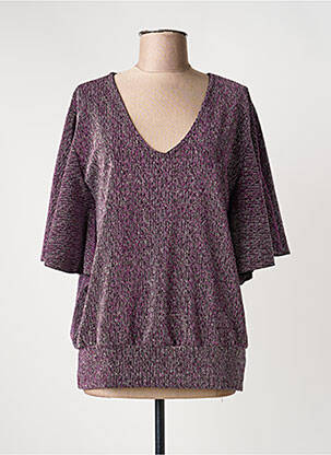 Top stretch manches courtes violet LE SINGE DE JULIE femme