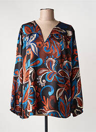 Blouse imprimé fantaisie manches longues bleu HALOGENE femme