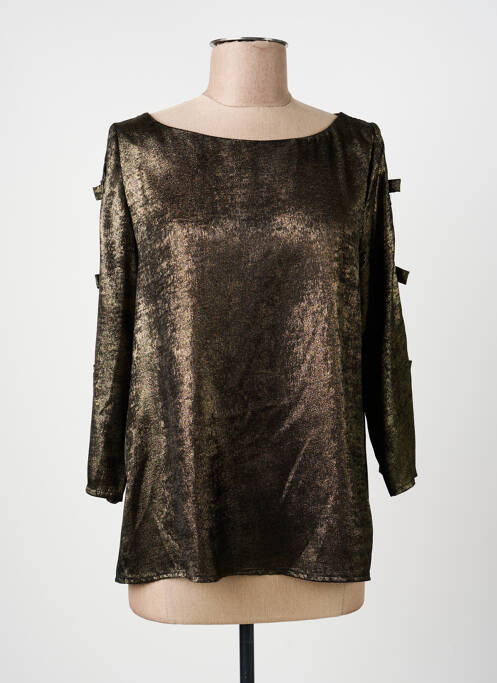 Top col rond manches longues noir HALOGENE femme