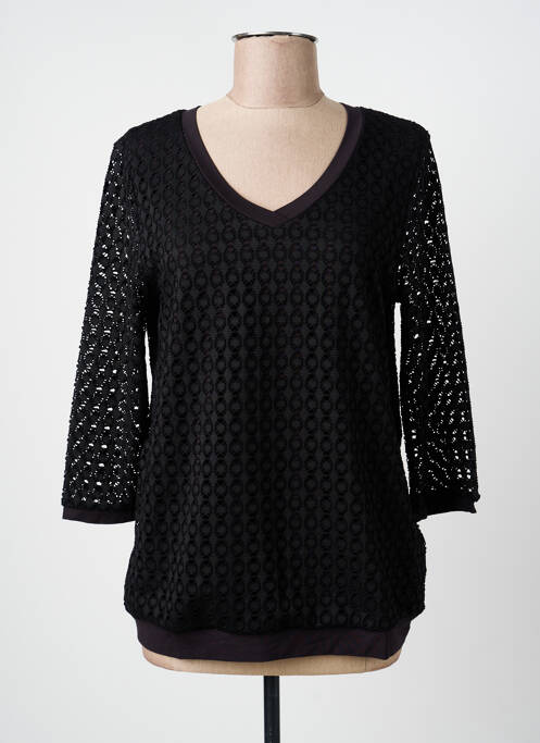 T-shirt manches 3/4 manches 3/4 noir BARBARA LEBEK femme