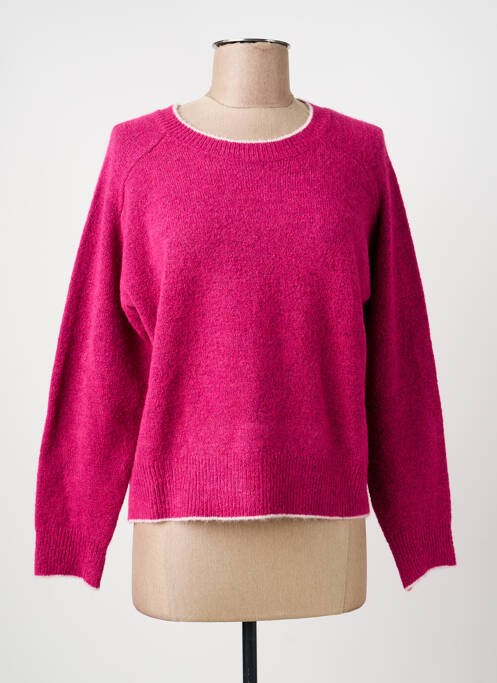 Pull col rond manches longues rose SIGNE NATURE femme