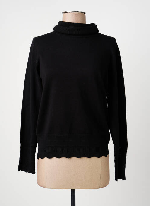 Pull col roulé manches longues manches longues noir MICHA femme