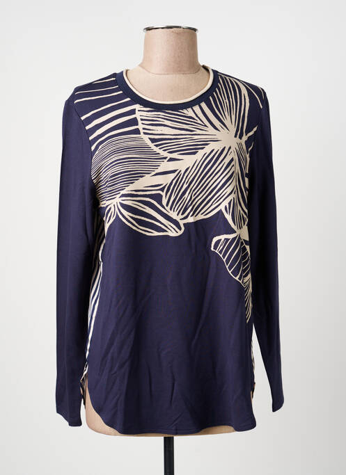 T-shirt imprimé fantaisie manches longues bleu BARBARA LEBEK femme