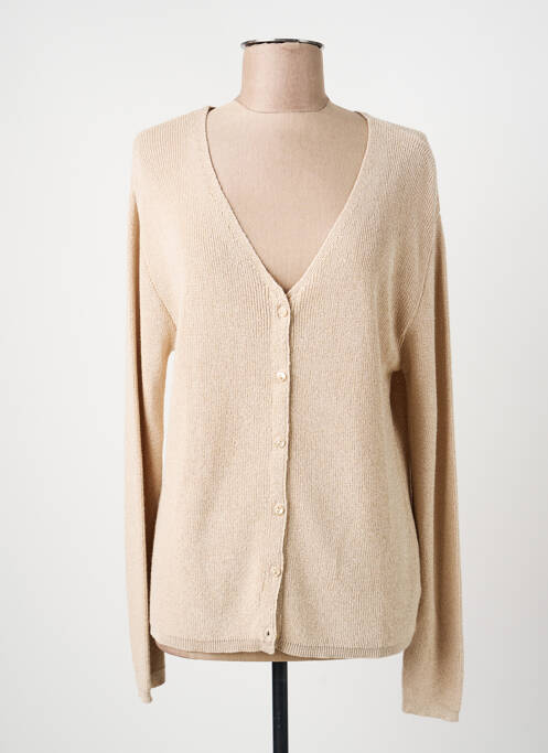 Gilet manches longues coupe cintrée beige ÉTYMOLOGIE femme