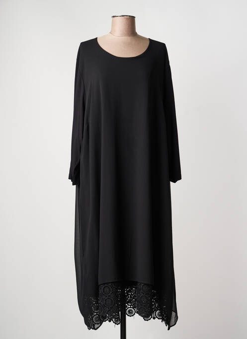 Robe mi-longue manches longues manches longues noir CISO femme