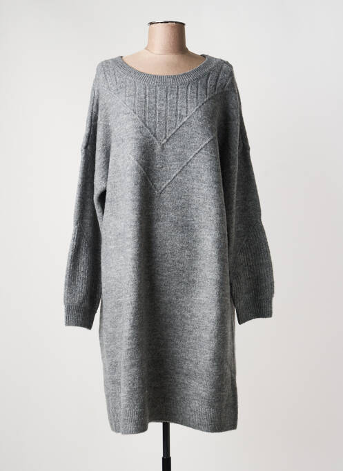 Robe pull stretch manches longues gris C'EST BEAU LA VIE femme
