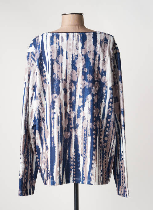 Pull col v manches longues bleu CHRISTINE LAURE femme