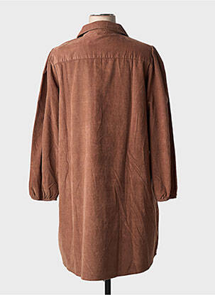 Robe mi-longue manches longues manches longues marron C'EST BEAU LA VIE femme