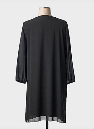 Robe mi-longue manches longues manches longues noir SIGNE NATURE femme