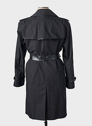 Trench tissage popeline sans capuche noir MADE IN FRANCE femme