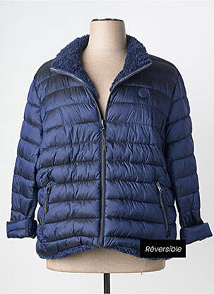 Doudoune manches longues sans capuche bleu CHRISTINE LAURE femme