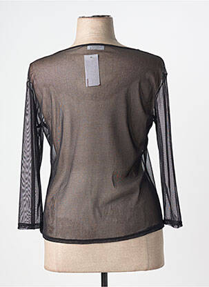 Top col rond manches 3/4 noir CARMEN femme