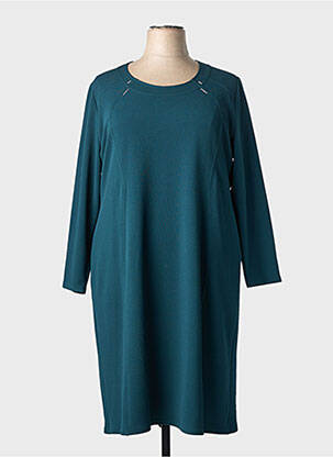 Robe mi-longue manches longues manches longues vert GEVANA femme