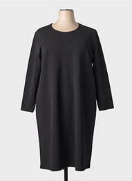Robe mi-longue manches longues manches longues noir GEVANA femme