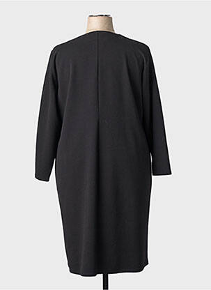 Robe mi-longue manches longues manches longues noir GEVANA femme