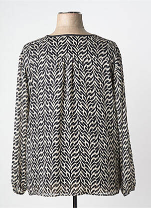 Blouse tissage popeline manches longues noir GEVANA femme